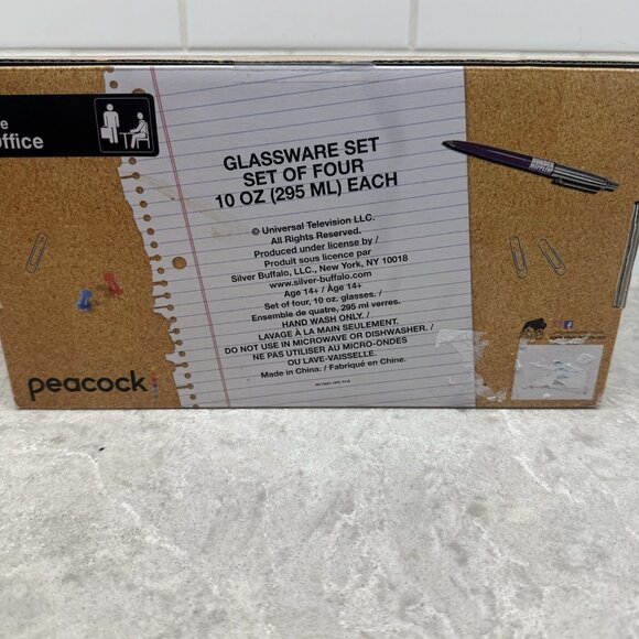 The Office Glassware set of four 10 oz. drinking glasses. Brand new in box - Picture 2 of 6